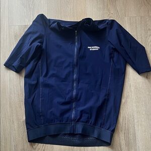 Pas Normal Studios Men's Navy Cycling Jersey - Short Sleeve Zip